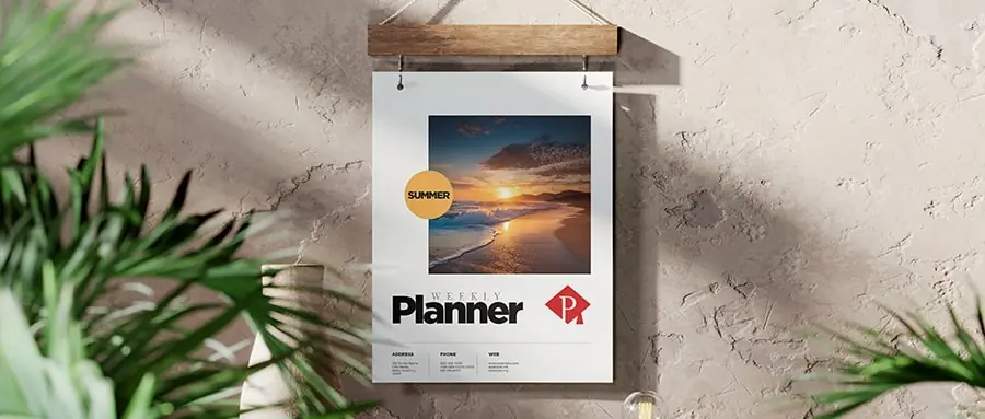 An academic calendar hanging on a wall